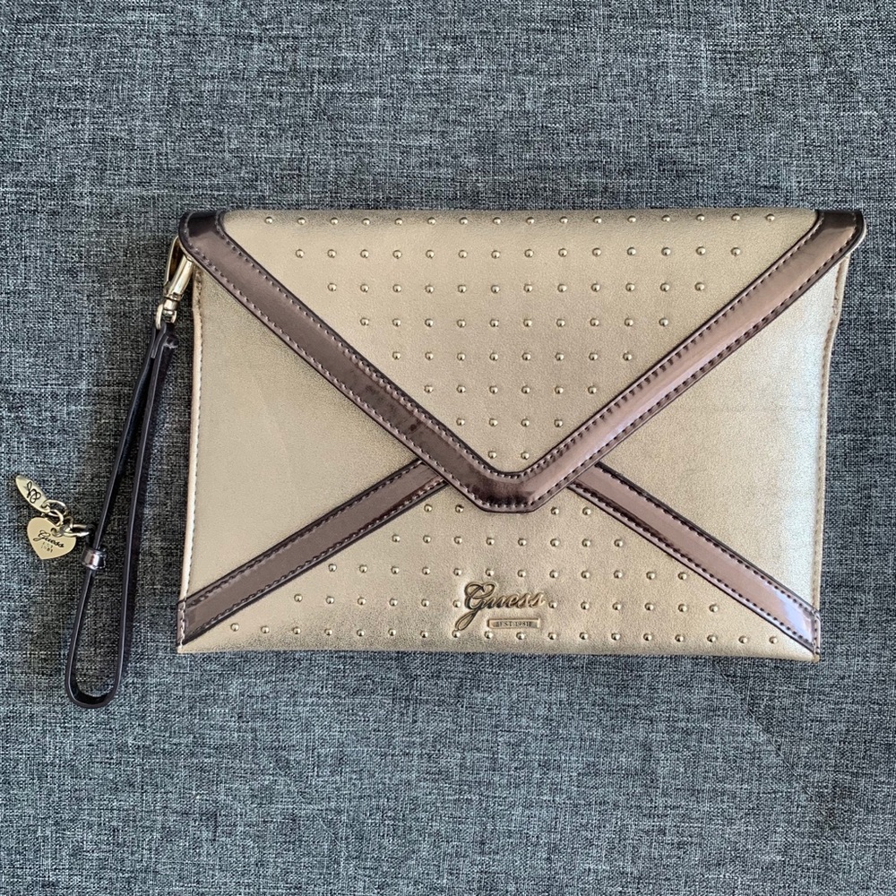 Guess Metallic Stud Envelop Wristlet - NWOT